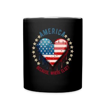 American Patriotic USA Design - Full Colour Mug - black - Front