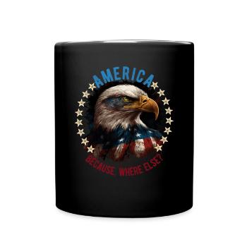American Patriotic USA Design - Full Colour Mug - black - Front
