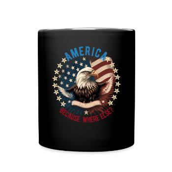 American Patriotic USA Design - Full Colour Mug - black - Front