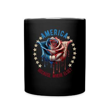 American Patriotic USA Design - Full Colour Mug - black - Front