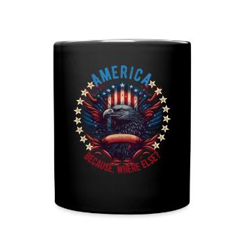 American Patriotic USA Design - Full Colour Mug - black - Front