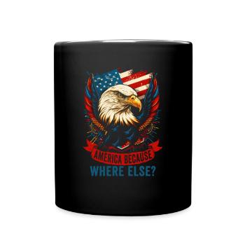 American Patriotic USA Design - Full Colour Mug - black - Front