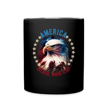 American Patriotic USA Design - Full Colour Mug - black - Front