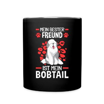 Bobtail ist mein Freund Altenglischer Bobtail - Tasse einfarbig - Schwarz - Vorne