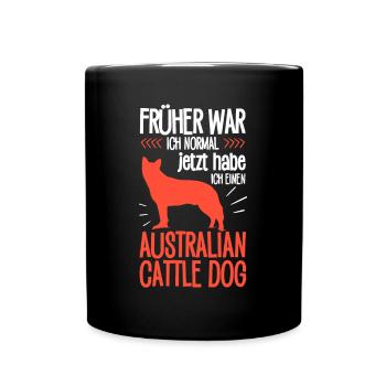 Australian Cattle Dog früher normal Treibhund - Tasse einfarbig - Schwarz - Vorne