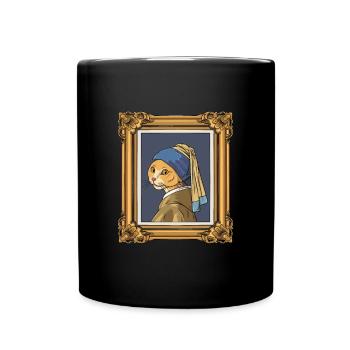Kunstgeschichte Katze Bildende Kunst Vermeer - Tasse einfarbig - Schwarz - Vorne