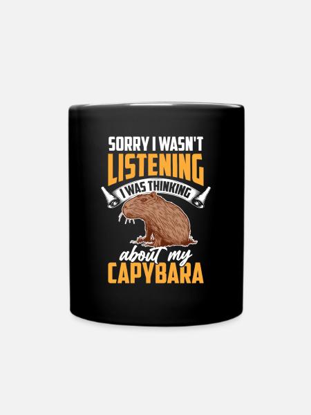 Capybara thought of capybara - Full Colour Mug - black