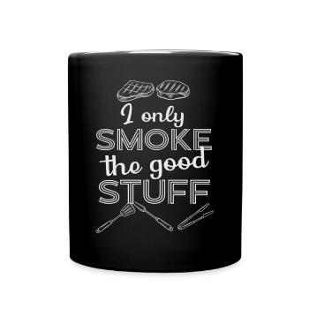 Lustiger Grill-Spruch I Grillen Motiv - Tasse einfarbig - Schwarz - Vorne