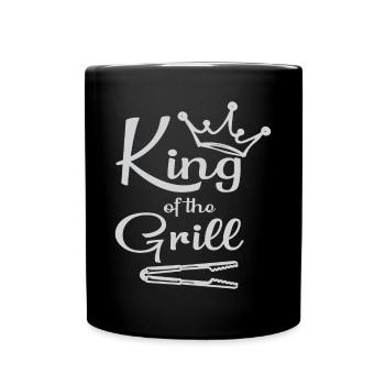 Lustiger Grill-Spruch I Grillen Motiv - Tasse einfarbig - Schwarz - Vorne