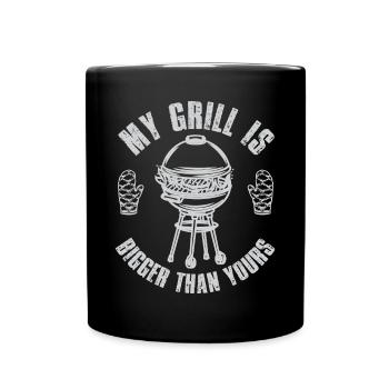Lustiger Grill-Spruch I Grillen Motiv - Tasse einfarbig - Schwarz - Vorne