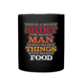 Lustiger Grill-Spruch I Grillen Motiv - Tasse einfarbig - Schwarz - Vorne