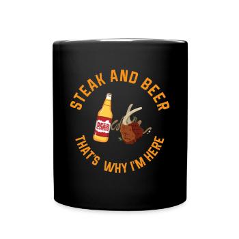 Lustiger Grill-Spruch I Grillen Motiv - Tasse einfarbig - Schwarz - Vorne