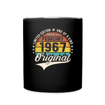 Original February Year 1967 56th birthday Man - Full Colour Mug - black - Front