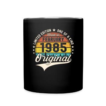 Original Februar Jahrgang 1985 38. Geburtstag Mann - Tasse einfarbig - Schwarz - Vorne