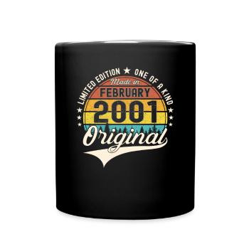 Original February Year 2001 22nd birthday Man - Full Colour Mug - black - Front