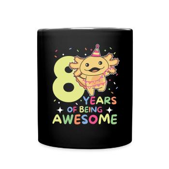 Axolotl pour les enfants de 8 ans de huit ans - Mug uni - noir - Devant