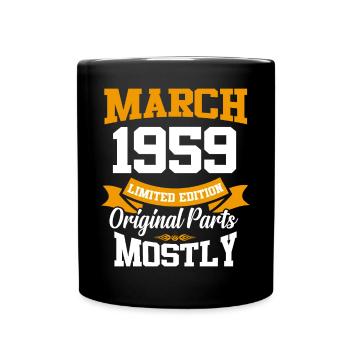 March 1959 Vintage Birthday Gift - Full Colour Mug - black - Front