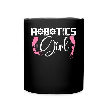 Robot Robotics Engineer Female - Full Colour Mug - black - Front