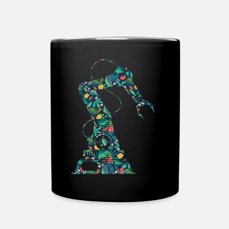 Robot Robotics Engineer Flower - Tasse einfarbig - Schwarz
