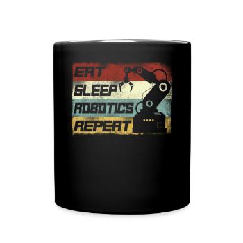 Robot Robotics Engineer Retro - Tasse einfarbig - Schwarz - Vorne