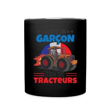 Fan De Tracteurs Enfants Cadeau - Mug uni - noir - Devant