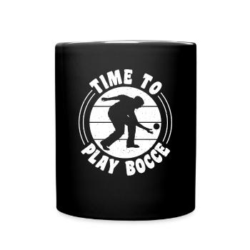 Il est temps de jouer à la pétanque cadeau - Mug uni - noir - Devant