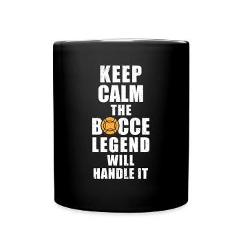 Restez calme La légende de la pétanque s’en occupera - Mug uni - noir - Devant