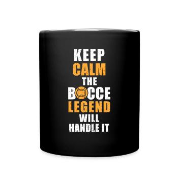 Restez calme La légende de la pétanque s’en occupera - Mug uni - noir - Devant