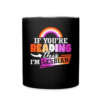 LGBT Rainbow Flag | Pride Month | Lesbian Pride - Full Colour Mug - black - Front