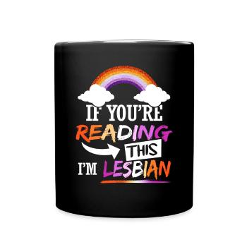 Ich bin lesbisch - Tasse einfarbig - Schwarz - Vorne