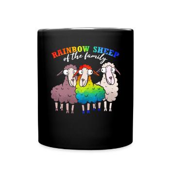 Rainbow Sheep Of The Family - Full Colour Mug - black - Front