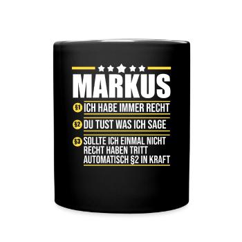 Markus - Full Colour Mug - black - Front