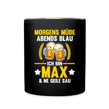 Max - Tasse einfarbig - Schwarz - Vorne