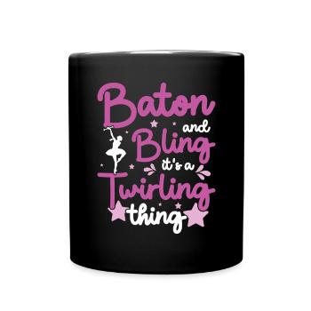 Tambourstab swirling - Full Colour Mug - black - Front