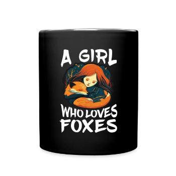 Fuchs Fuchsmama Fuchsliebe Natur Wald Mädchen - Tasse einfarbig - Schwarz - Vorne