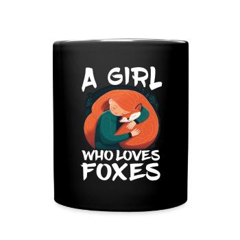 Fuchs Fuchsmama Fuchsliebe Natur Wald Mädchen - Tasse einfarbig - Schwarz - Vorne