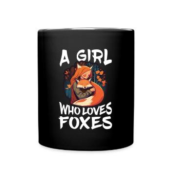 Fuchs Fuchsmama Fuchsliebe Natur Wald Mädchen - Tasse einfarbig - Schwarz - Vorne