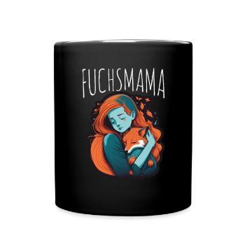 Fuchs Fuchsmama Fuchsliebe Natur Wald Mädchen - Tasse einfarbig - Schwarz - Vorne
