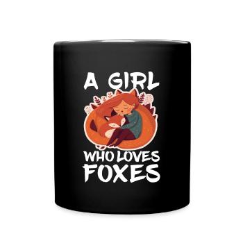 Fuchs Fuchsmama Fuchsliebe Natur Wald Mädchen - Tasse einfarbig - Schwarz - Vorne