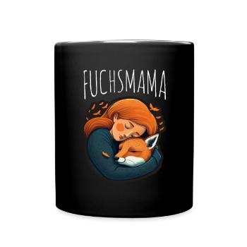 Fuchs Fuchsmama Fuchsliebe Natur Wald Mädchen - Tasse einfarbig - Schwarz - Vorne