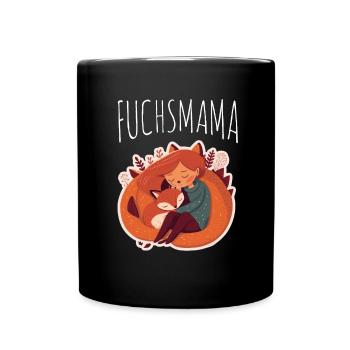 Fuchs Fuchsmama Fuchsliebe Natur Wald Mädchen - Tasse einfarbig - Schwarz - Vorne