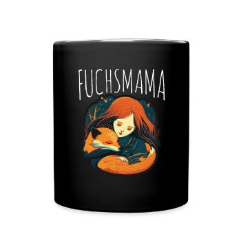 Fuchs Fuchsmama Fuchsliebe Natur Wald Mädchen - Tasse einfarbig - Schwarz - Vorne