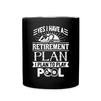 Pool Billiard Billard - Tasse einfarbig - Schwarz - Vorne