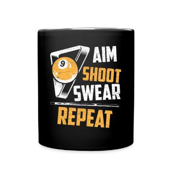 Billardkugel Poolbillard Billard - Tasse einfarbig - Schwarz - Vorne