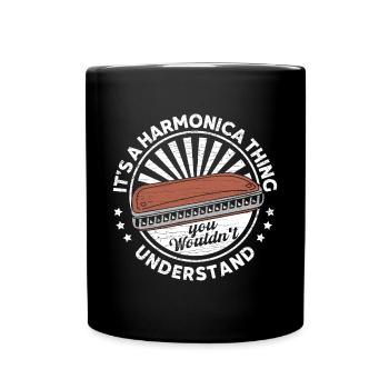 Musiker Mundharmonika - Tasse einfarbig - Schwarz - Vorne