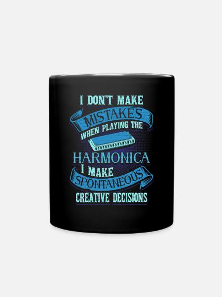 Instrument Mundharmonika - Tasse einfarbig - Schwarz