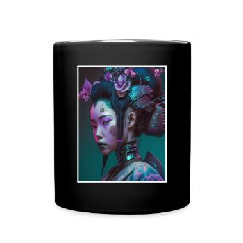 Geisha Anime Japon Vaporwave Anime Futuriste - Mug uni - noir - Devant
