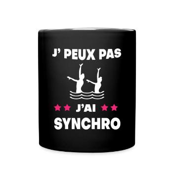 Je peux pas j'ai synchro femme nageuse - Mug uni - noir - Devant