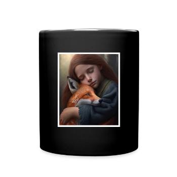 Fuchs Fuchsmama Fuchsliebe Natur Wald Mädchen - Tasse einfarbig - Schwarz - Vorne
