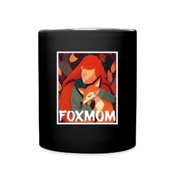Fuchs Fuchsmama Fuchsliebe Natur Wald Mädchen - Tasse einfarbig - Schwarz - Vorne